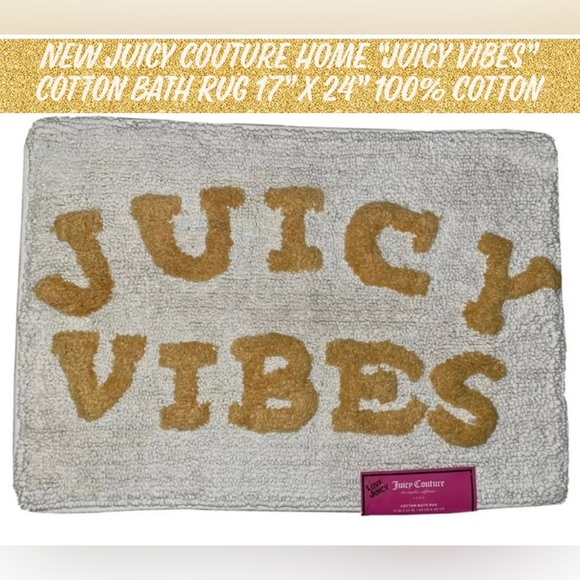 🎉HP🎉NEW Juicy Couture Home “Juicy Vibes” Bath Rug 17” X 24” 100% Cotton 💛 - Picture 8 of 8